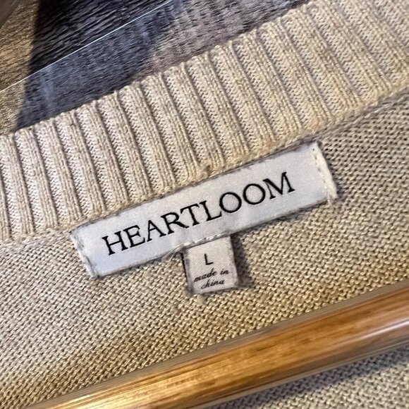 Heartloom Cream Wool Blend Sweater L  Minimalist Classic Neutral Comfy Cozy - Picture 3 of 4